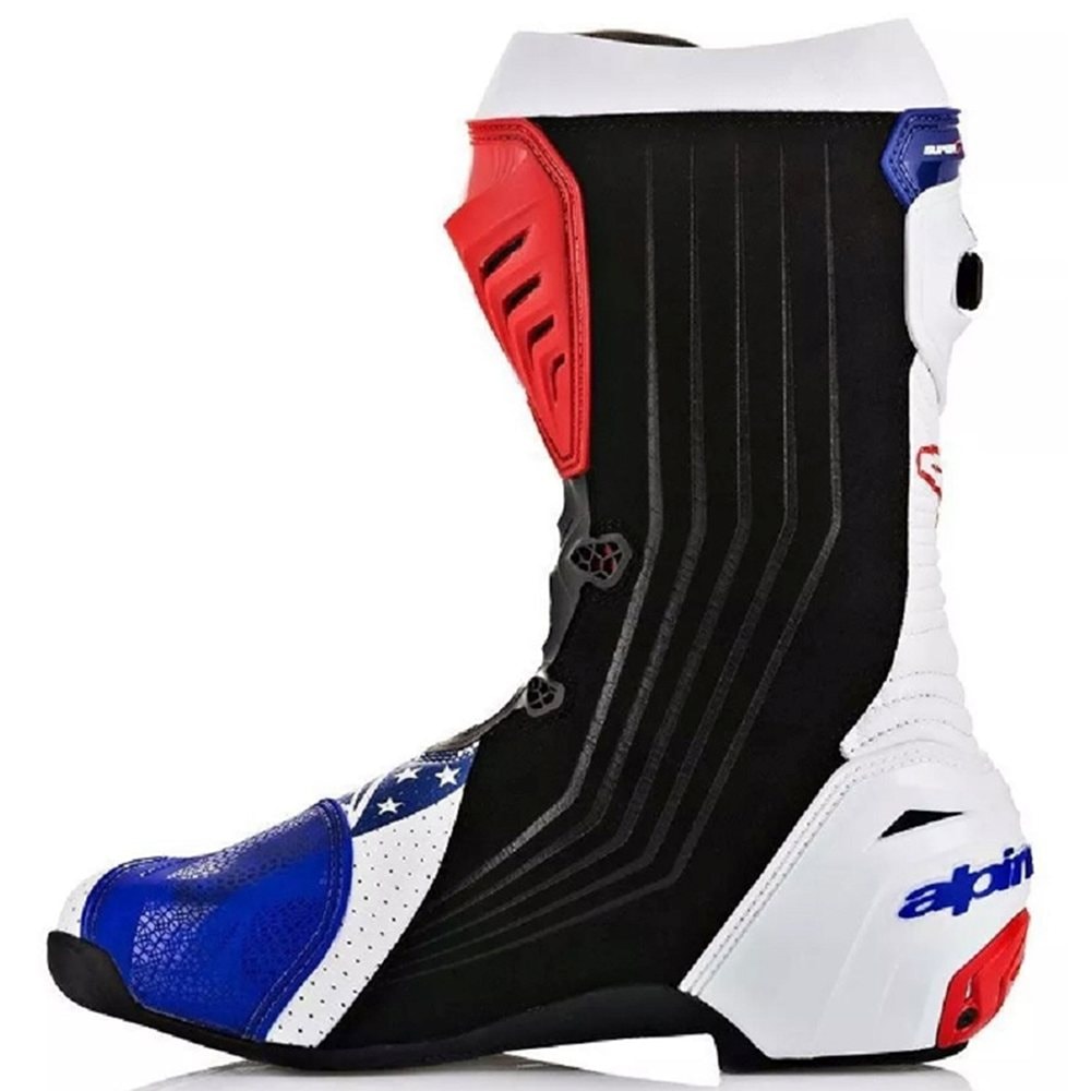 Bota Alpinestars Supertech R Branco Vermelho Azul Vented