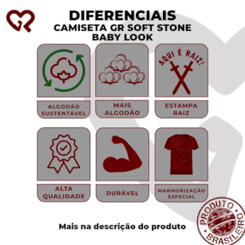 Camiseta SR Feminino Baby Look Gola V Gr Soft Stone Angel And Devil