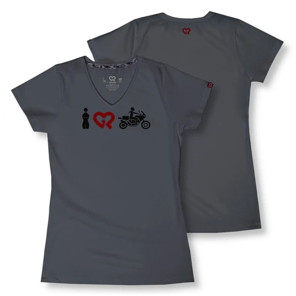 Camiseta SR Feminino Baby Look Gola V Gr Strong I Love Big Trail