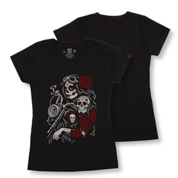 Camiseta SR Feminino Baby Look Gola V Gr Strong Mexicana