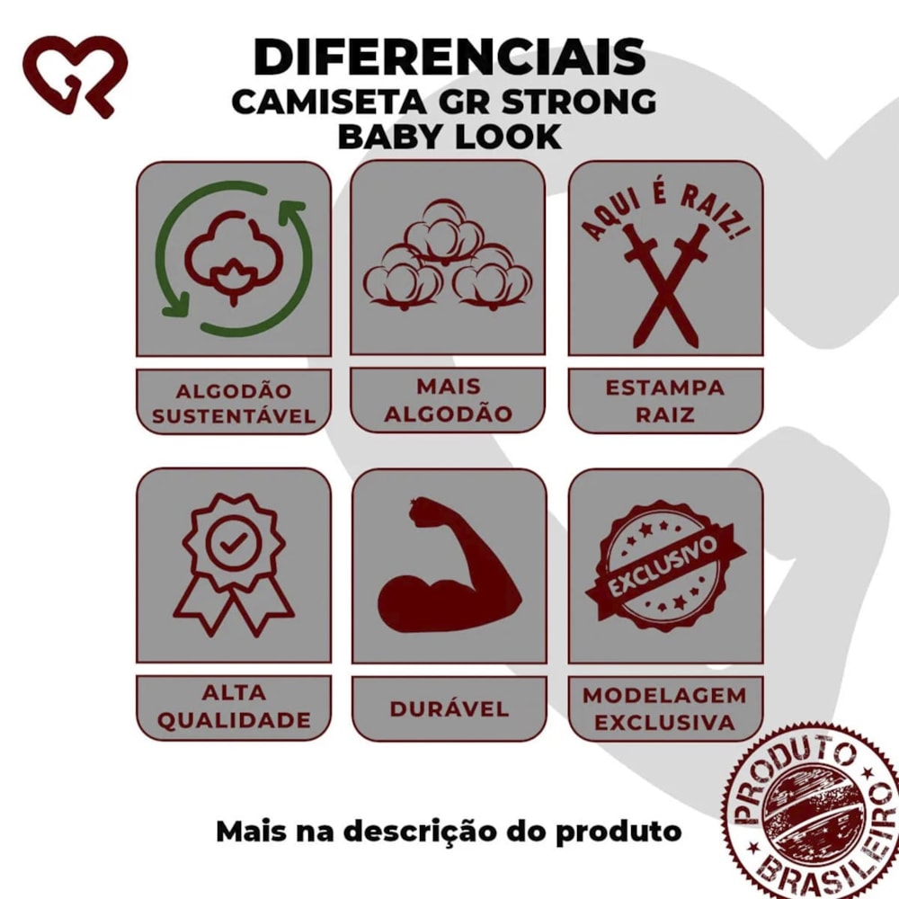 Camiseta SR Feminino Baby Look Gola V Gr Strong Mexicana