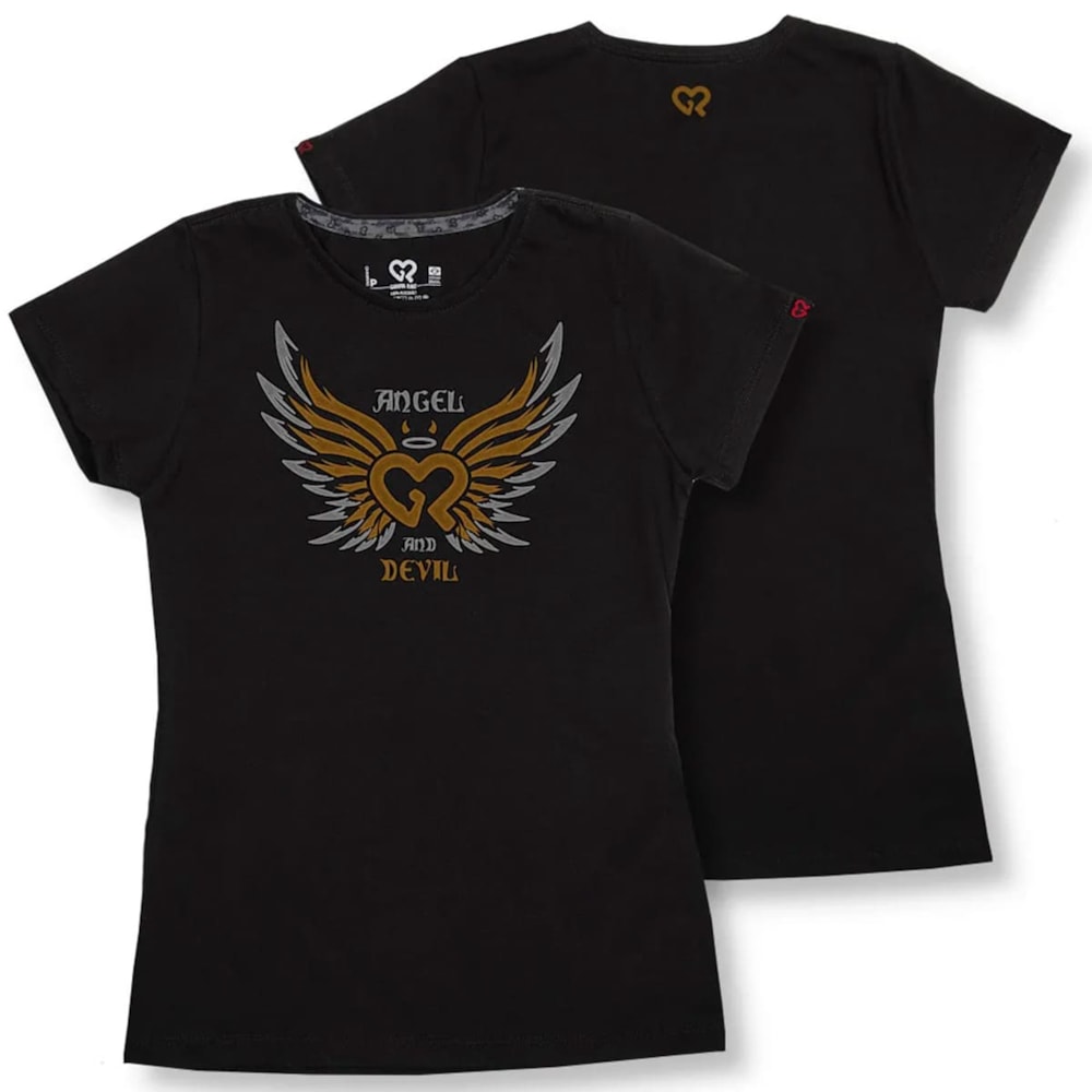 Camiseta SR Feminino Baby Look Gr Strong Angel And Devil