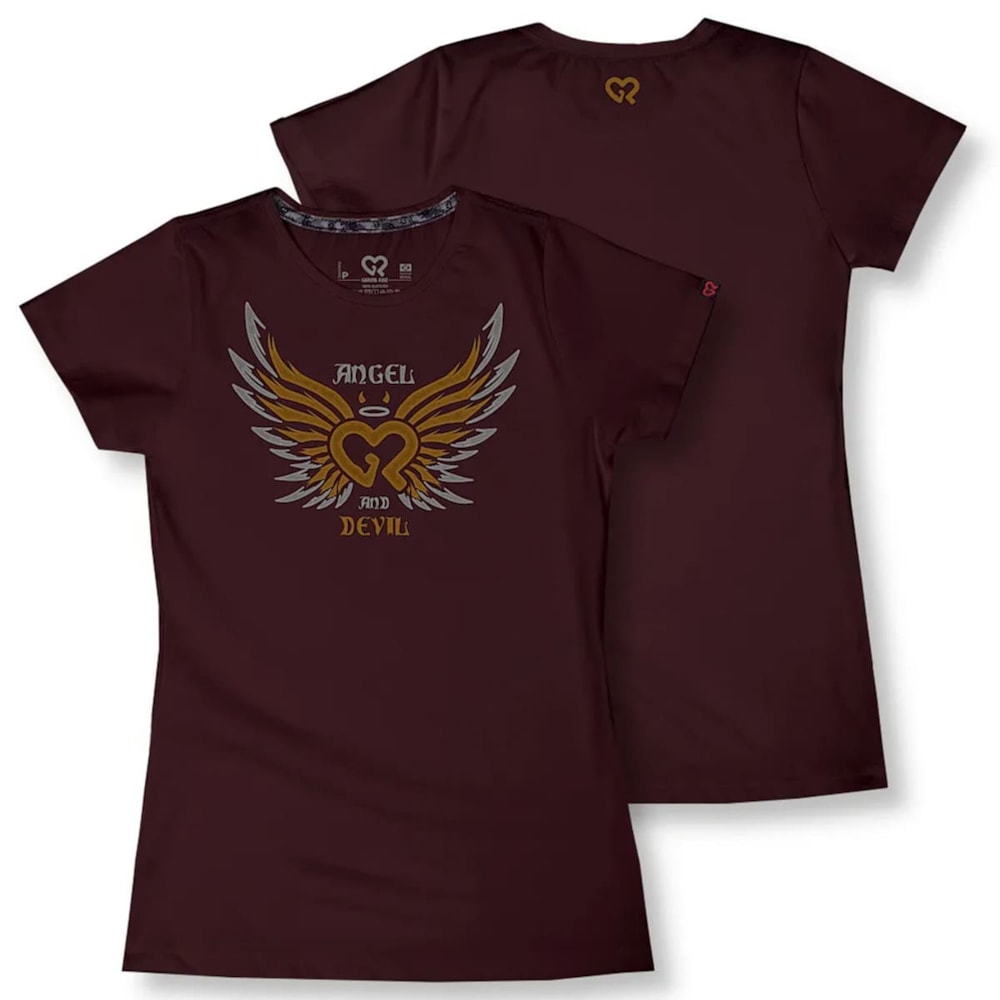 Camiseta SR Feminino Baby Look Gr Strong Angel And Devil