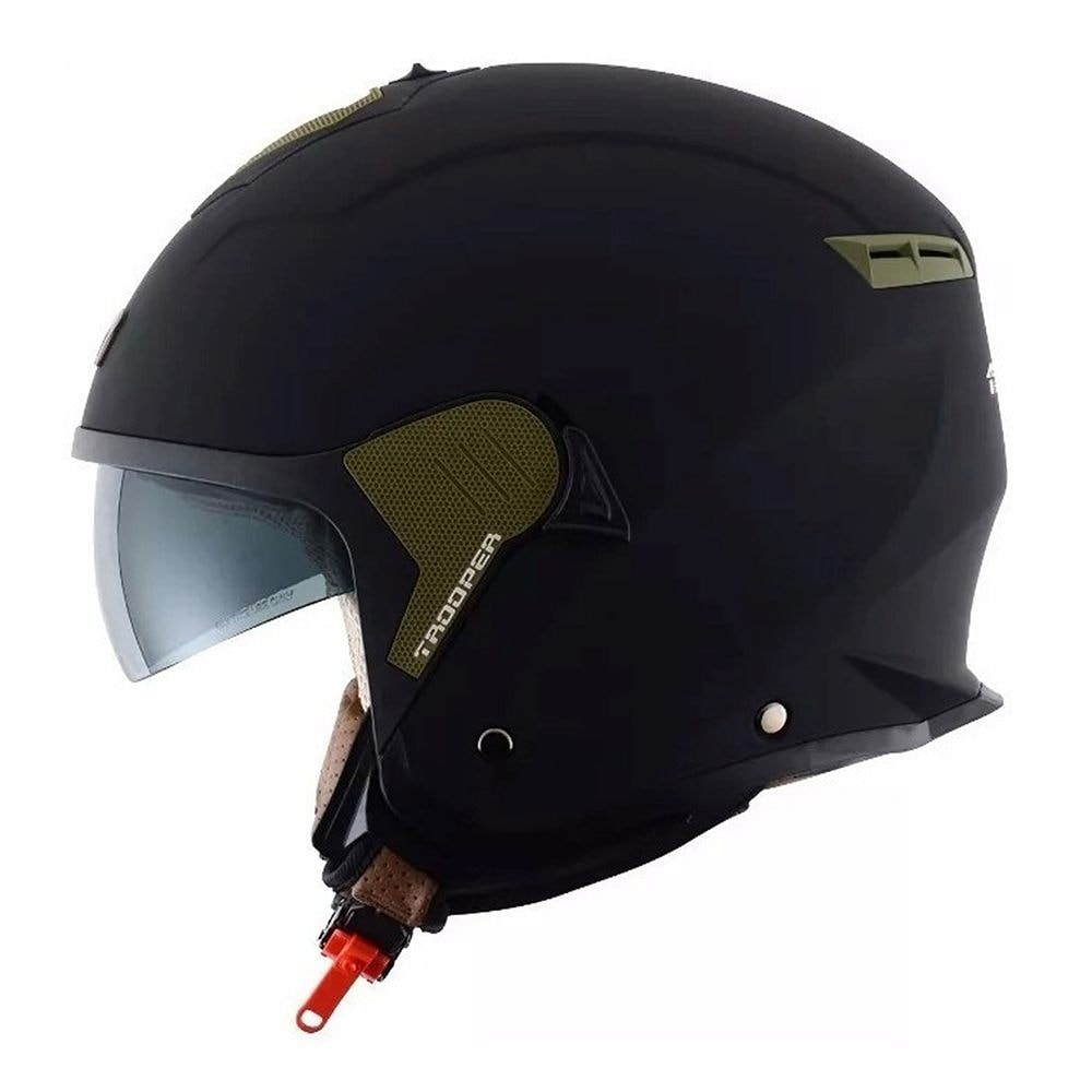 Capacete Astone Minijet S Trooper Mt Blk Brown