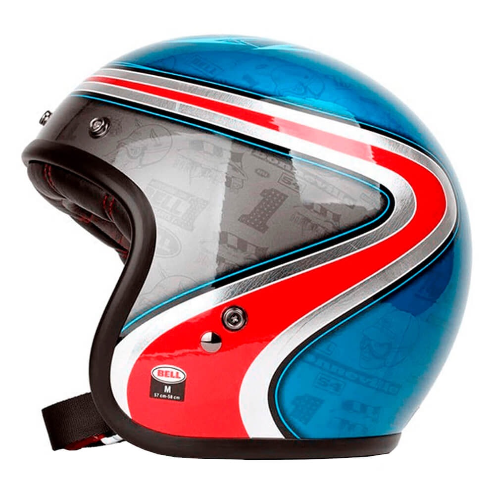 Capacete Bell Custom 500 Airtrix Heritage Blue Red - Sacramento