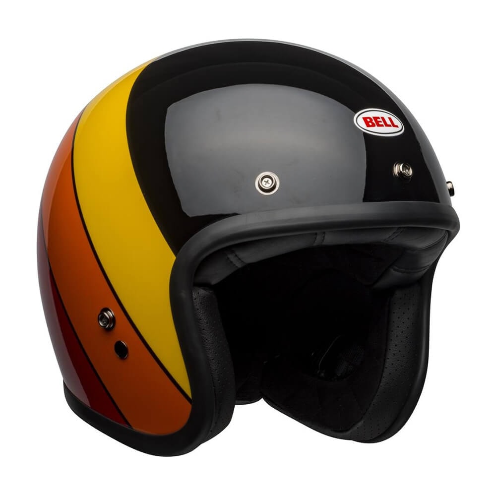 Capacete Bell Custom 500 Riff Black Yellow Orange Red - Sacramento