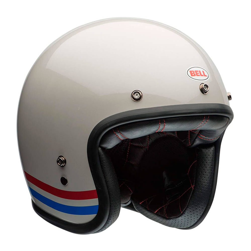 Capacete Bell Custom 500 Stripes Pearls White