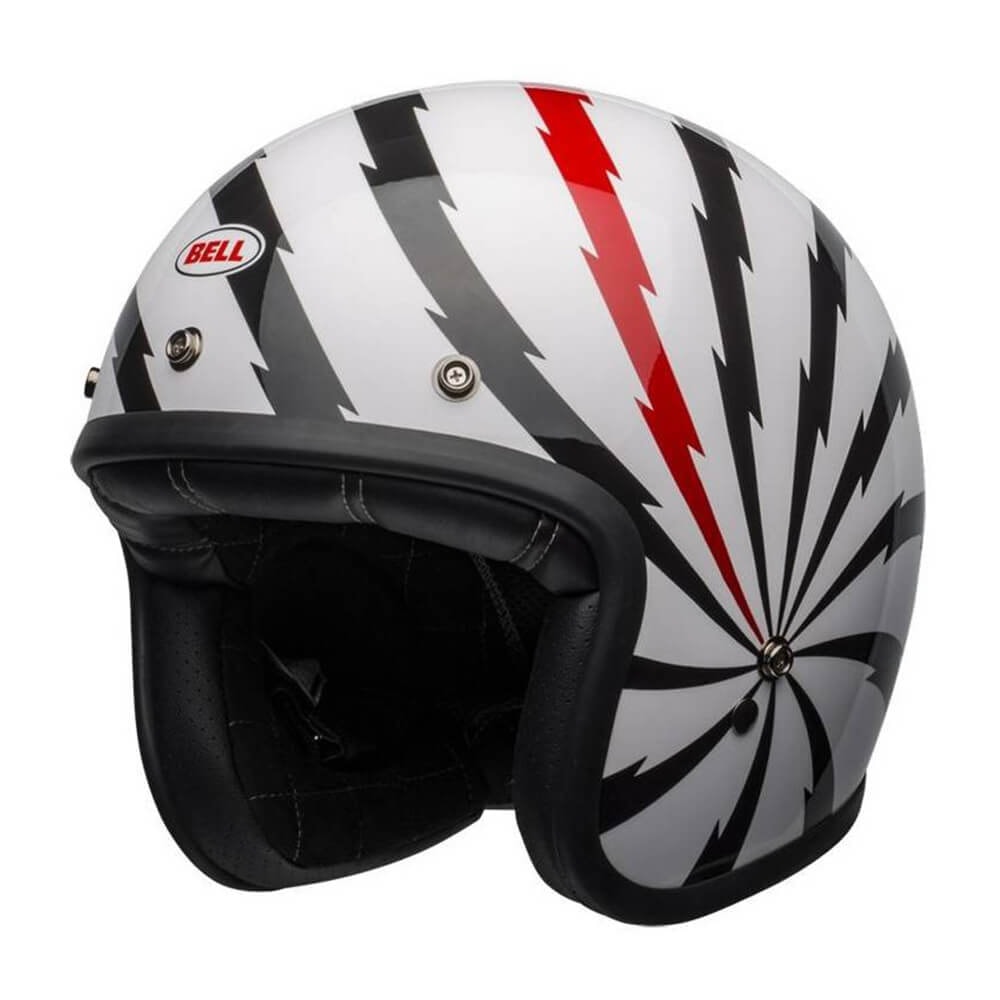 Capacete Bell Custom 500 Vertigo White Black Red