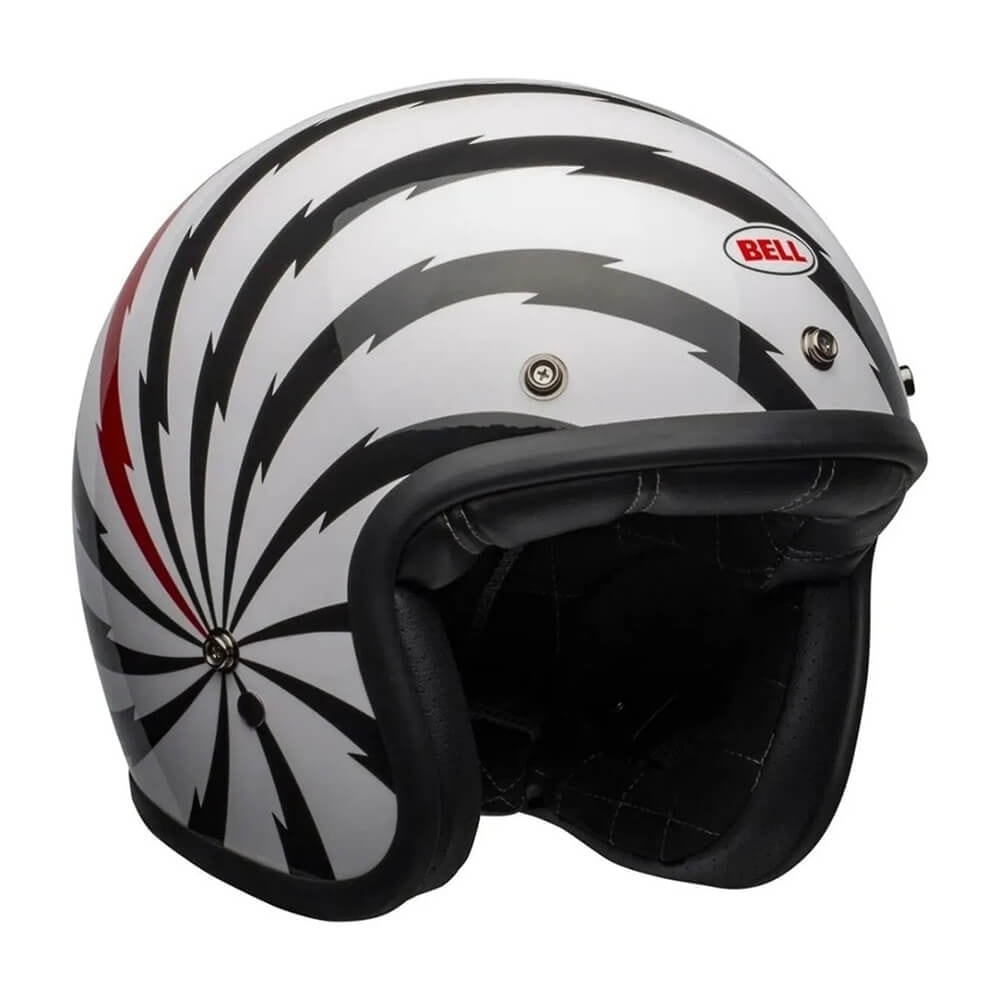 Capacete Bell Custom 500 Vertigo White Black Red