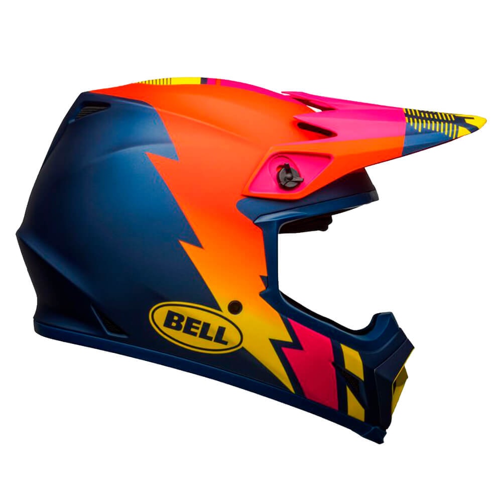 Capacete Bell Mx 9 Mips Strike Matte Orange Yellow Pink