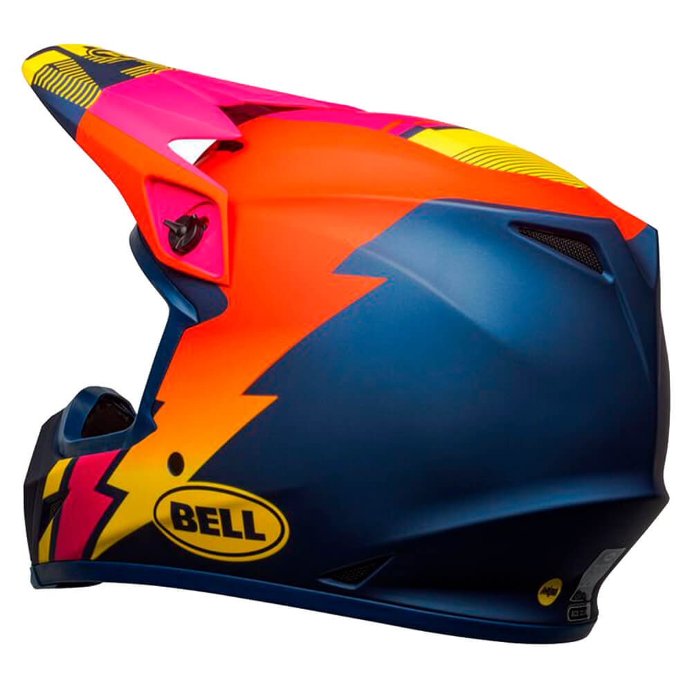 Capacete Bell Mx 9 Mips Strike Matte Orange Yellow Pink