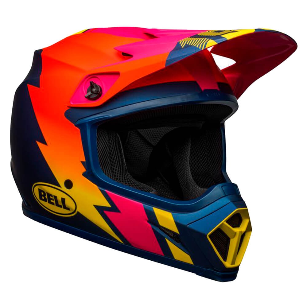 Capacete Bell Mx 9 Mips Strike Matte Orange Yellow Pink