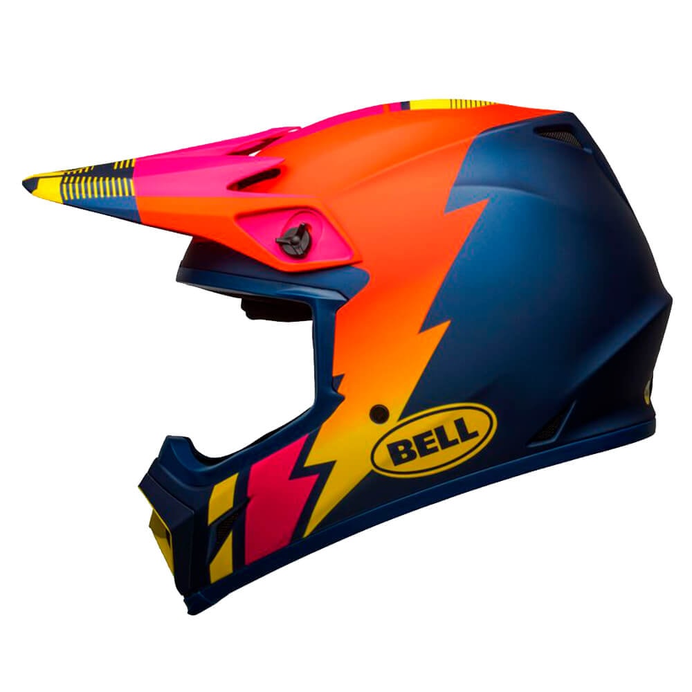 Capacete Bell Mx 9 Mips Strike Matte Orange Yellow Pink