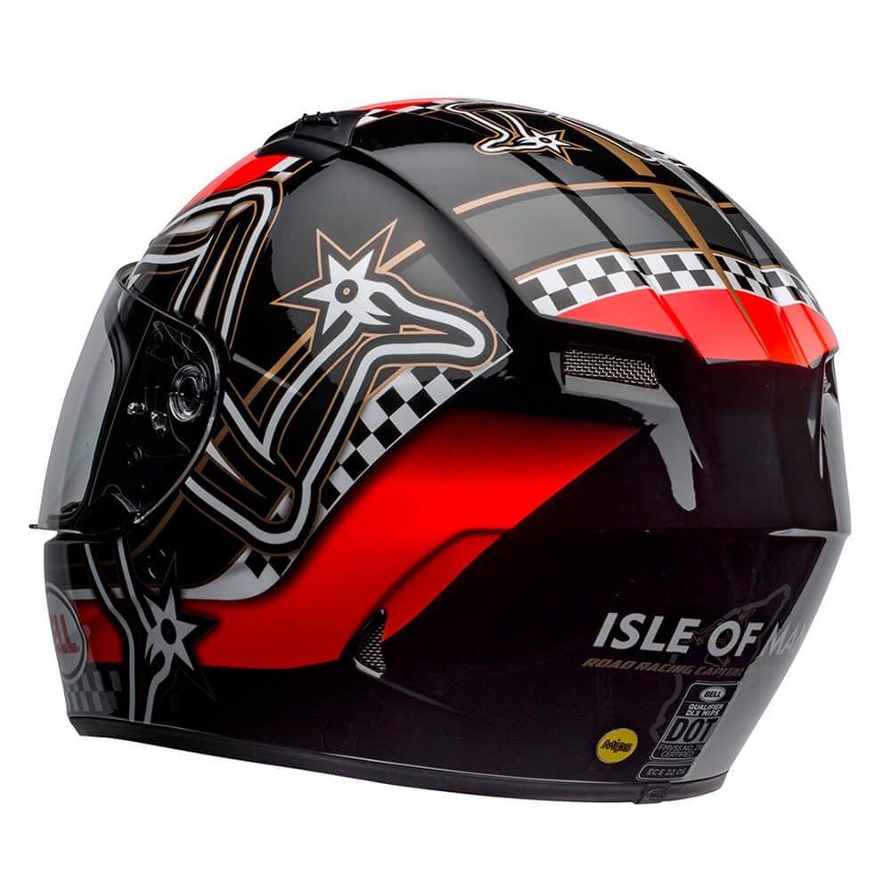 Capacete Bell Qualifier Dlx Mips Isle Of Man Red Black White