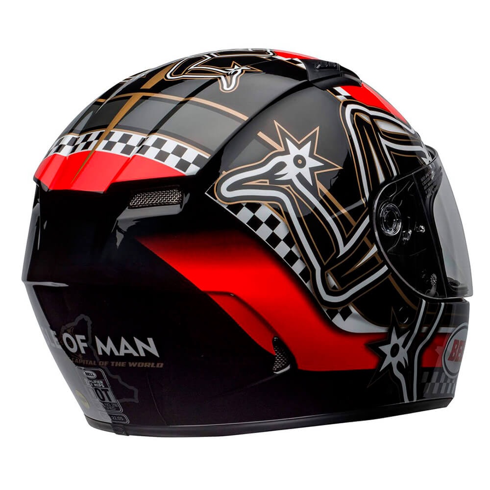 Capacete Bell Qualifier Dlx Mips Isle Of Man Red Black White