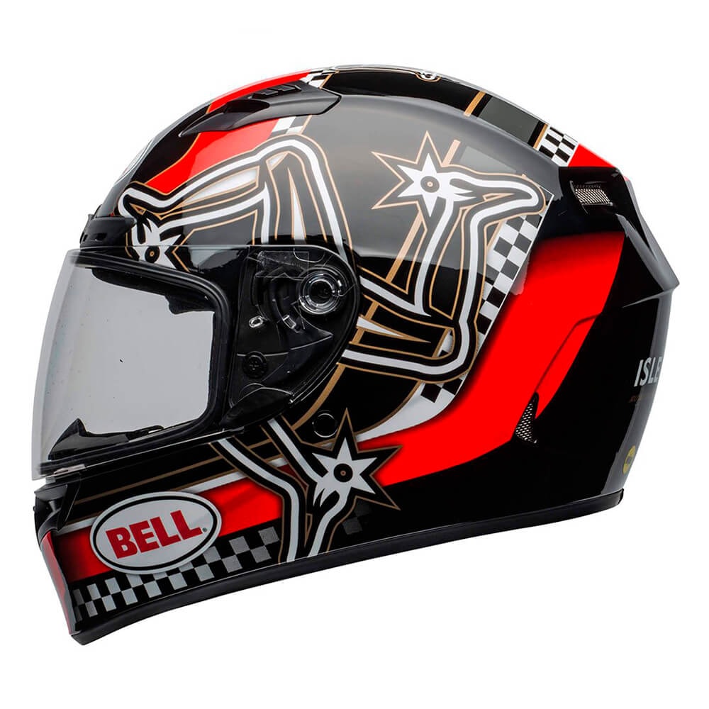 Capacete Bell Qualifier Dlx Mips Isle Of Man Red Black White