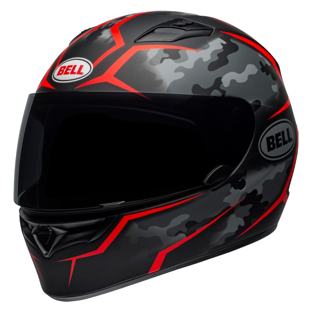 Bell Qualifier S ベル クオリファイア ステルス カモ Capacete Bell Qualifier Stealth Camo Matte Black Red - Sacramento