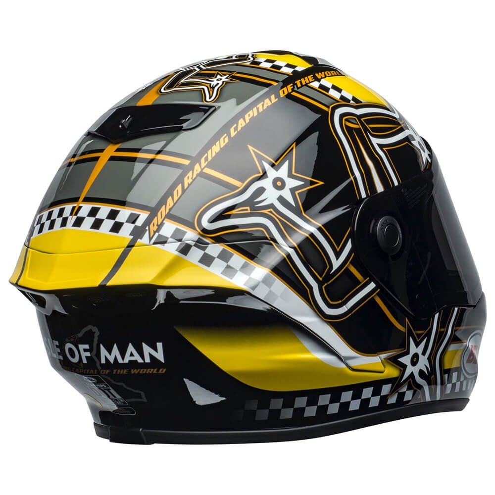 Capacete Bell Star Dlx Mips Isle Of Man Black Yellow