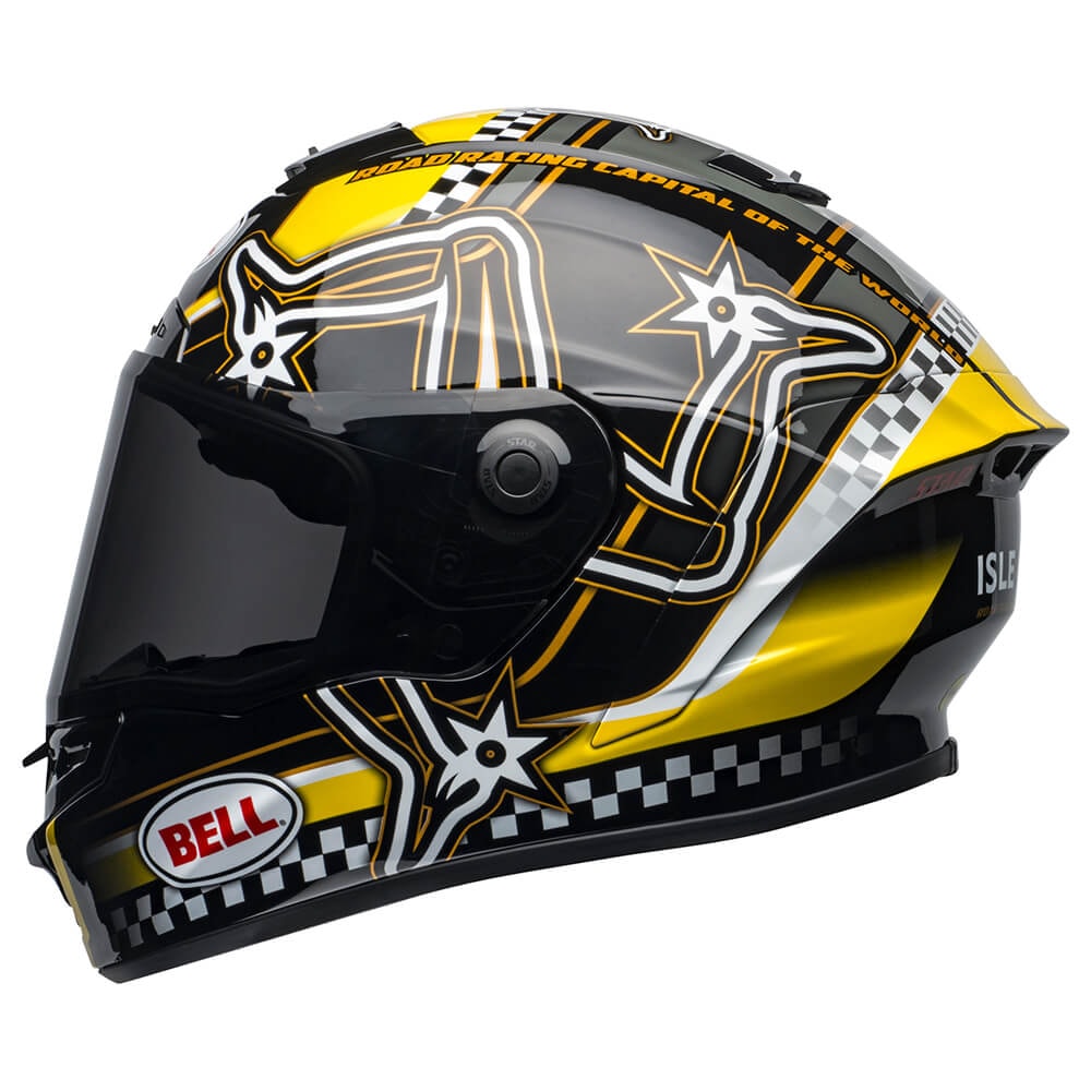 Capacete Bell Star Dlx Mips Isle Of Man Black Yellow