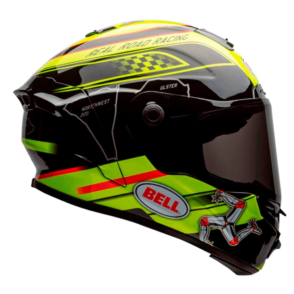 Capacete Bell Star Isle Of Man Preto/Amarelo Sacramento