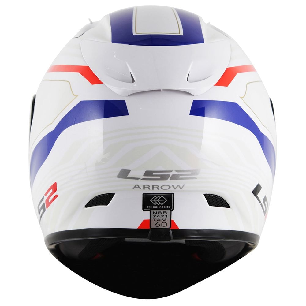 Capacete LS2 Arrow R FF323 Burner Branco/Vermelho/Azul