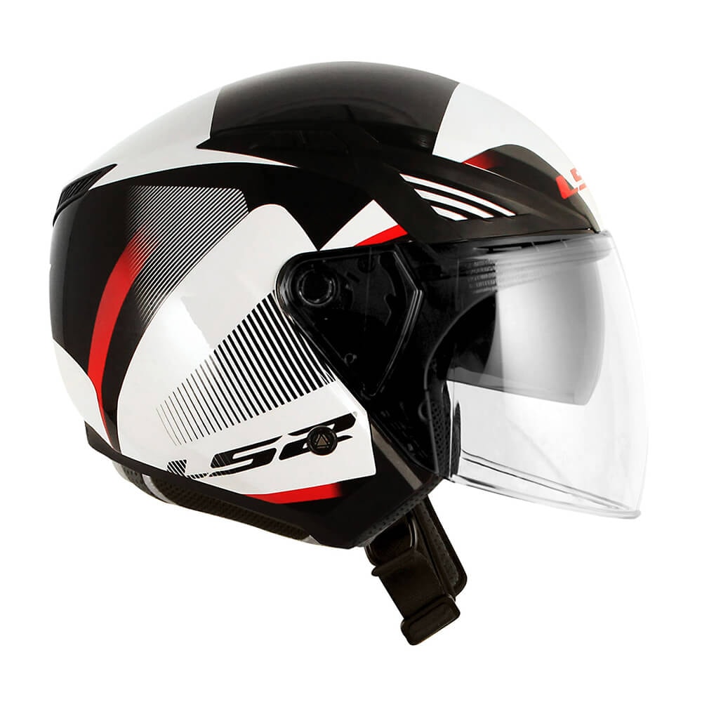 Capacete LS2 Bishop OF586 Tyrell Branco/Vermelho