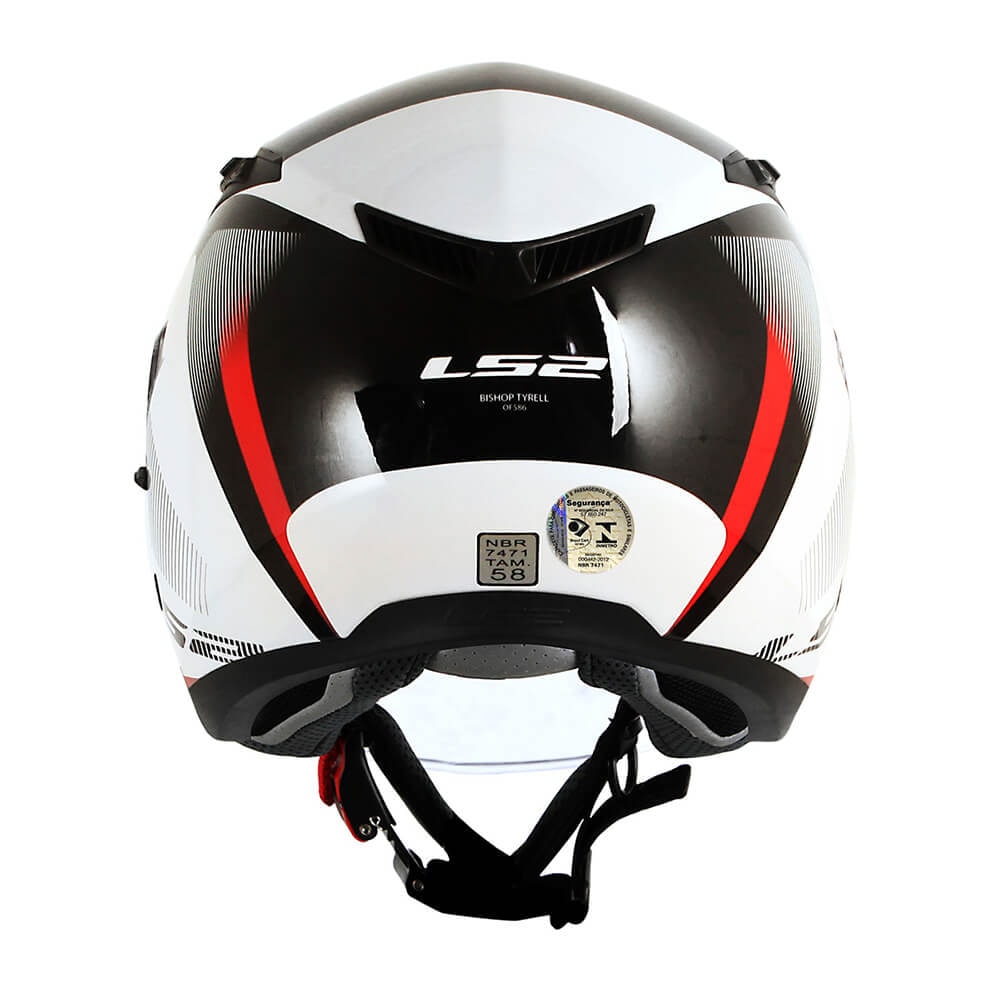 Capacete LS2 Bishop OF586 Tyrell Branco/Vermelho