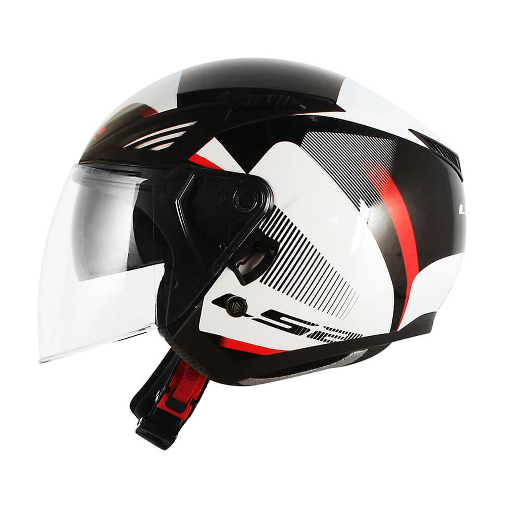 Capacete LS2 Bishop OF586 Tyrell Branco/Vermelho