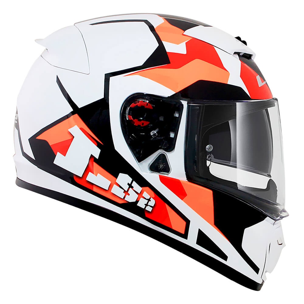 Capacete LS2 Breaker FF390 Sergent Branco/Vermelho/Laranja