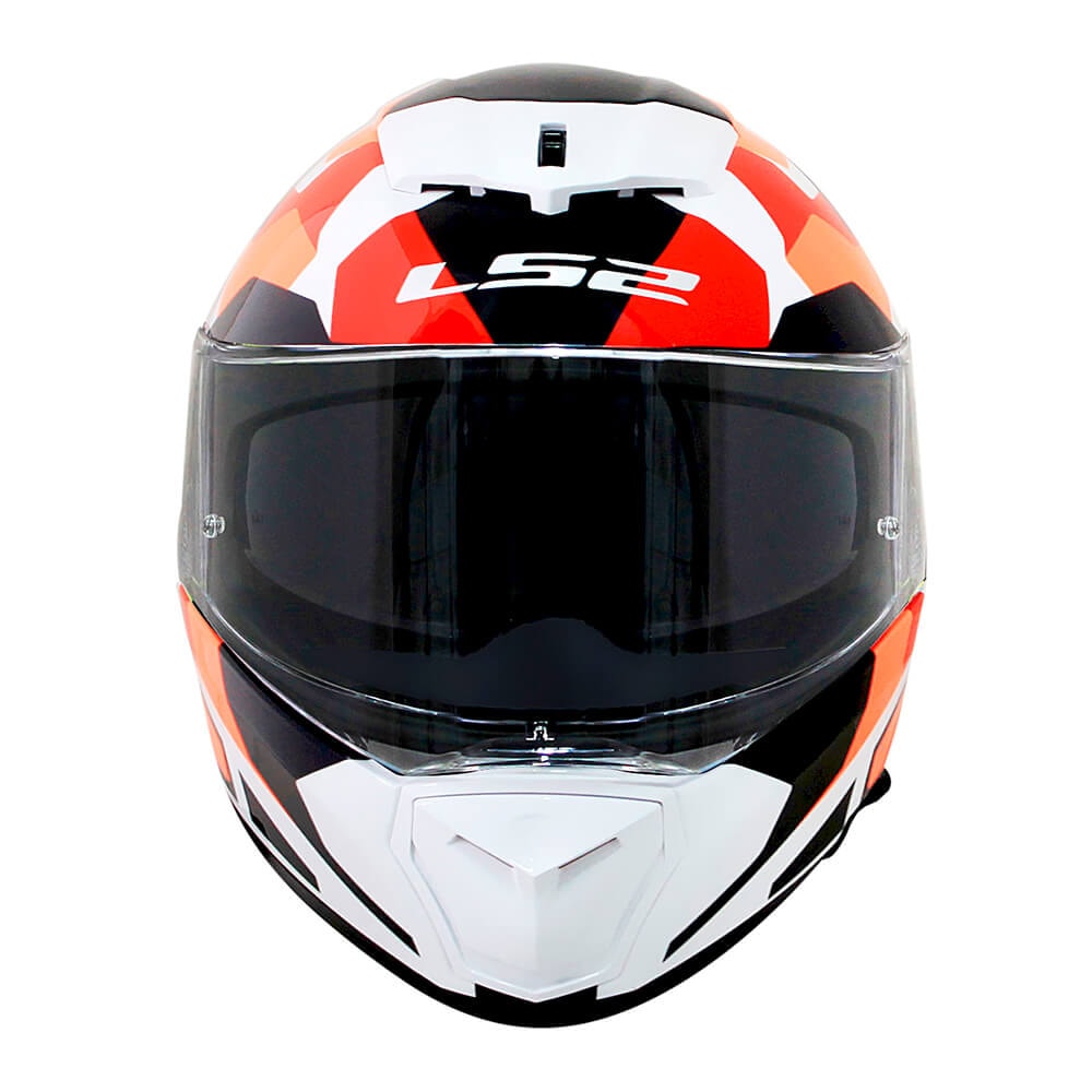 Capacete LS2 Breaker FF390 Sergent Branco/Vermelho/Laranja