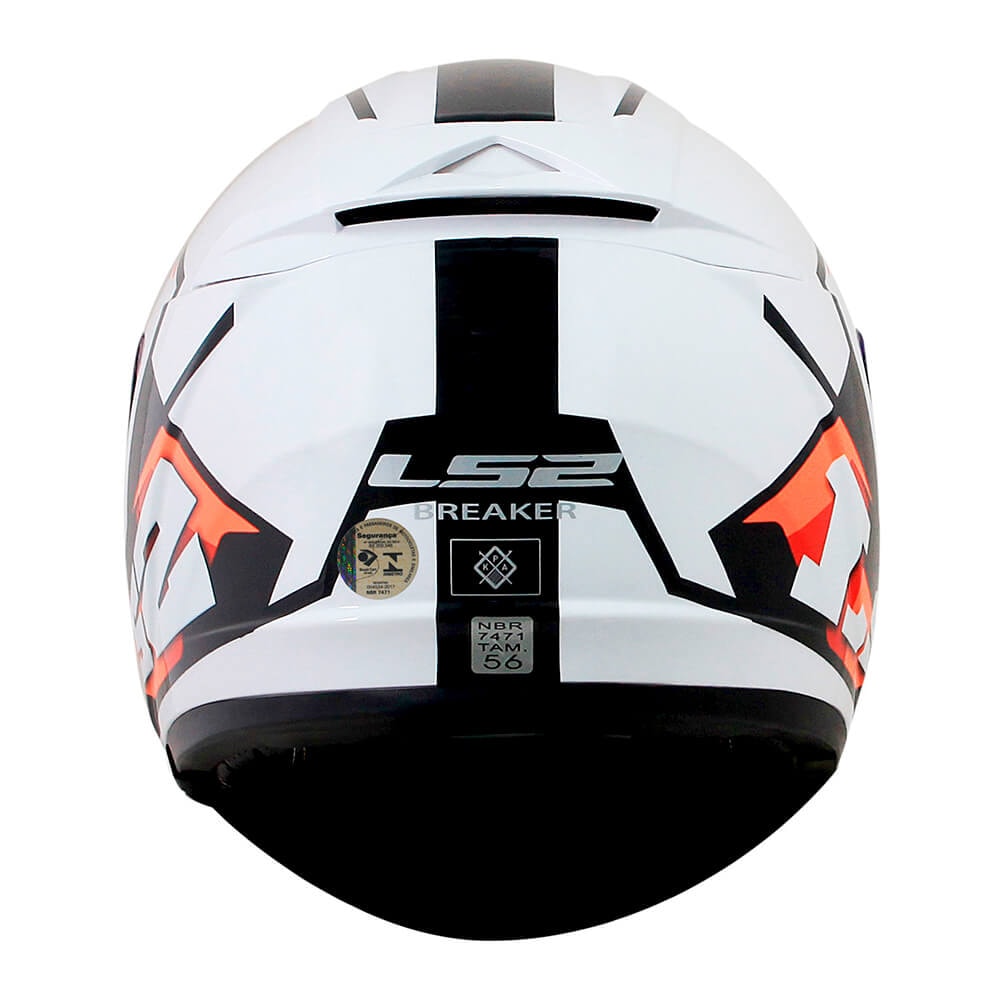 Capacete LS2 Breaker FF390 Sergent Branco/Vermelho/Laranja