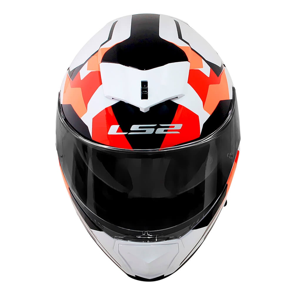 Capacete LS2 Breaker FF390 Sergent Branco/Vermelho/Laranja