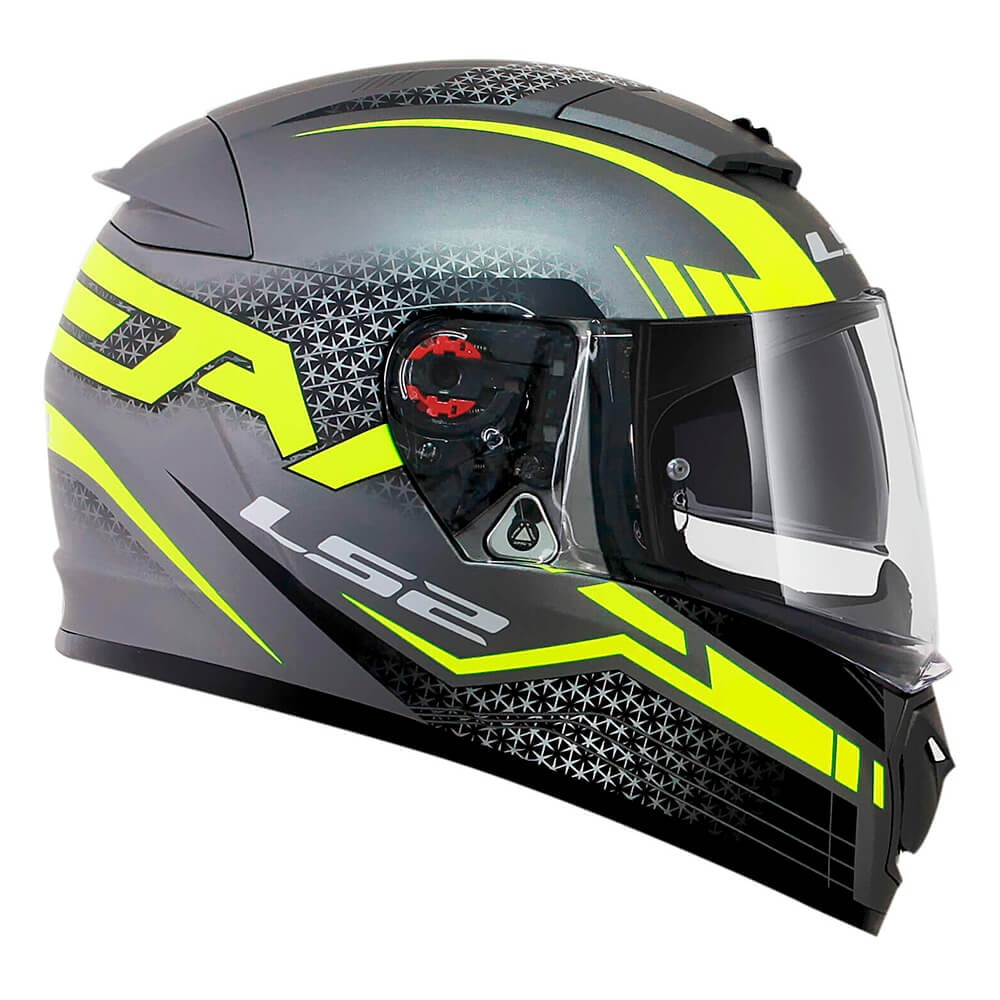 Capacete LS2 Breaker FF390 Split Matte Titanium Amarelo