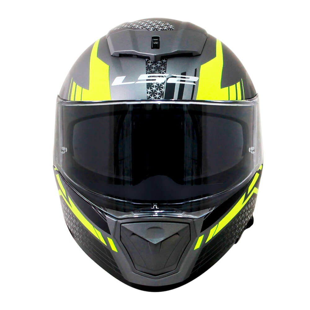 Capacete LS2 Breaker FF390 Split Matte Titanium Amarelo