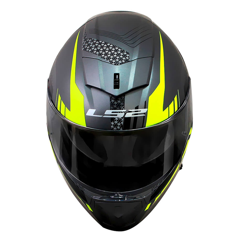 Capacete LS2 Breaker FF390 Split Matte Titanium Amarelo