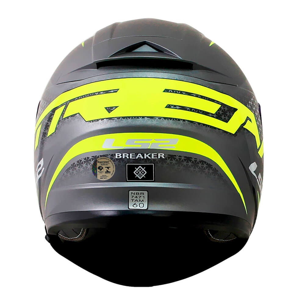 Capacete LS2 Breaker FF390 Split Matte Titanium Amarelo