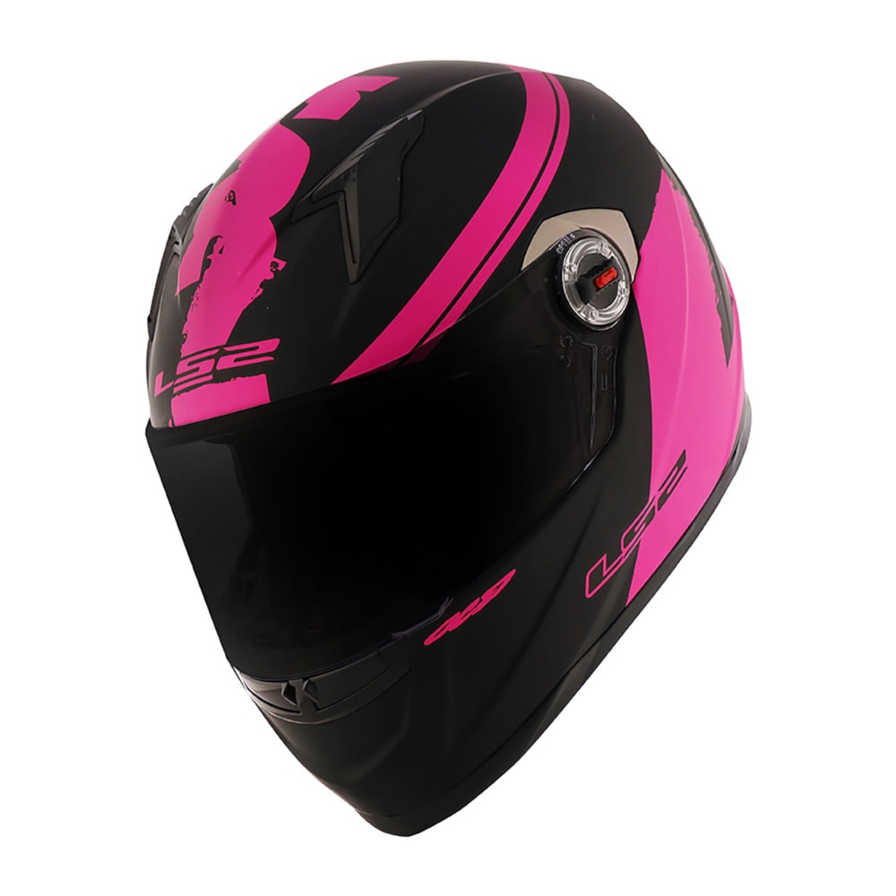 Capacete LS2 Classic FF358 Fluo Matte Black/Pink