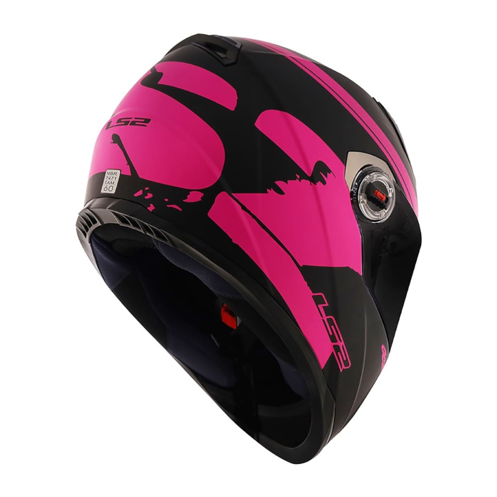 Capacete LS2 Classic FF358 Fluo Matte Black/Pink