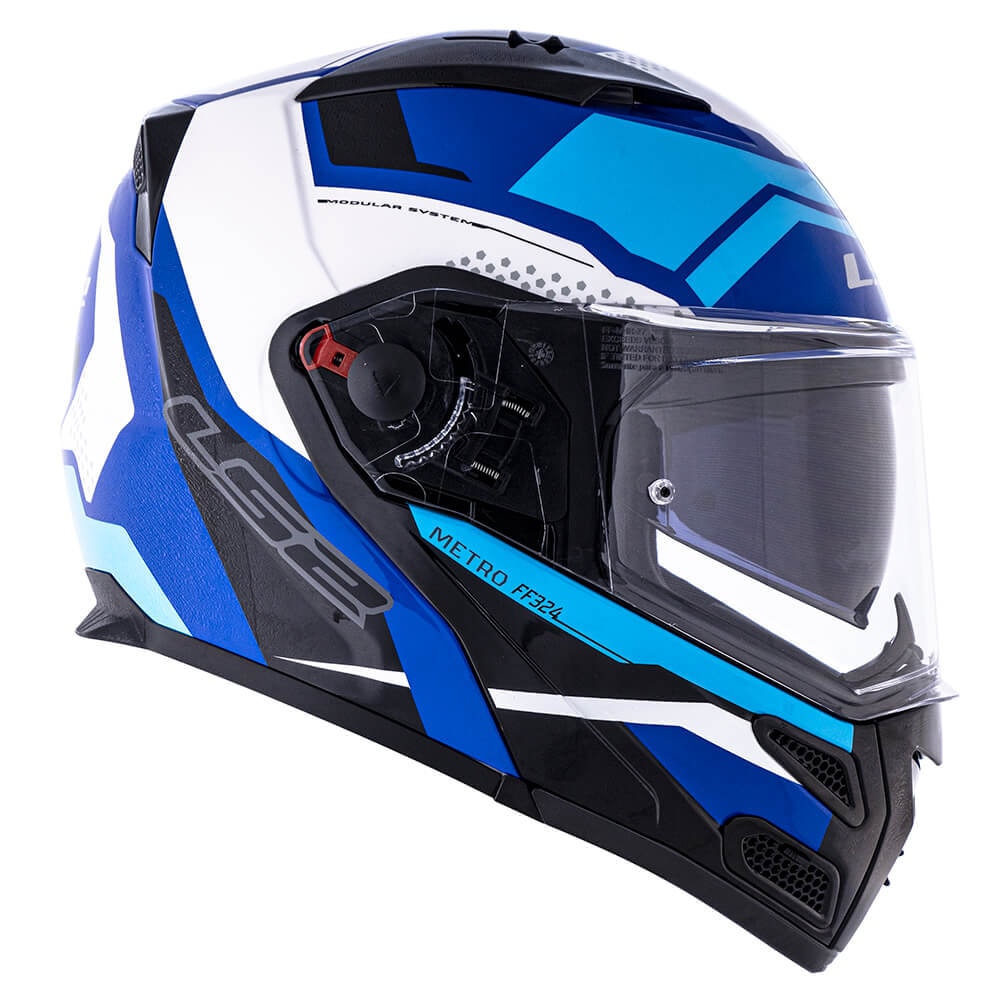 Capacete LS2 Metro Evo FF324 Complex Matt Black/White/Blue