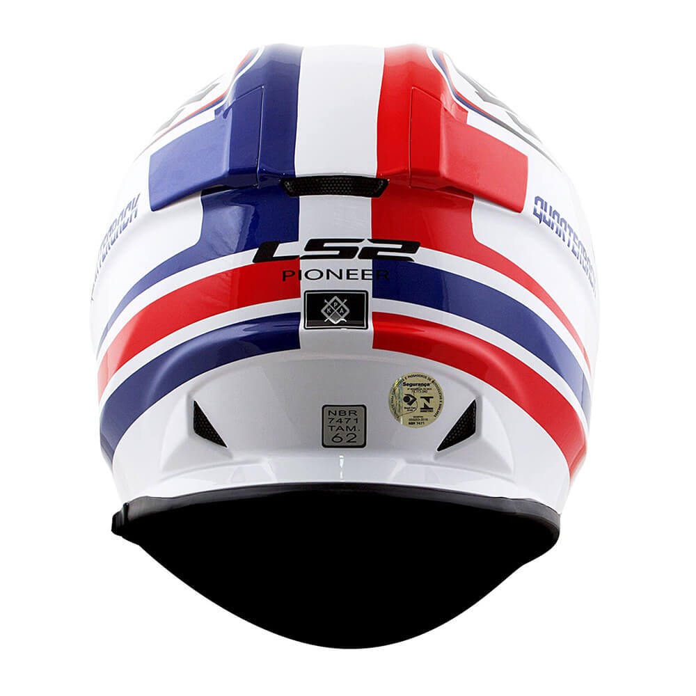 Capacete LS2 Pioneer MX436 Quarterback Branco/Vermelho/Azul