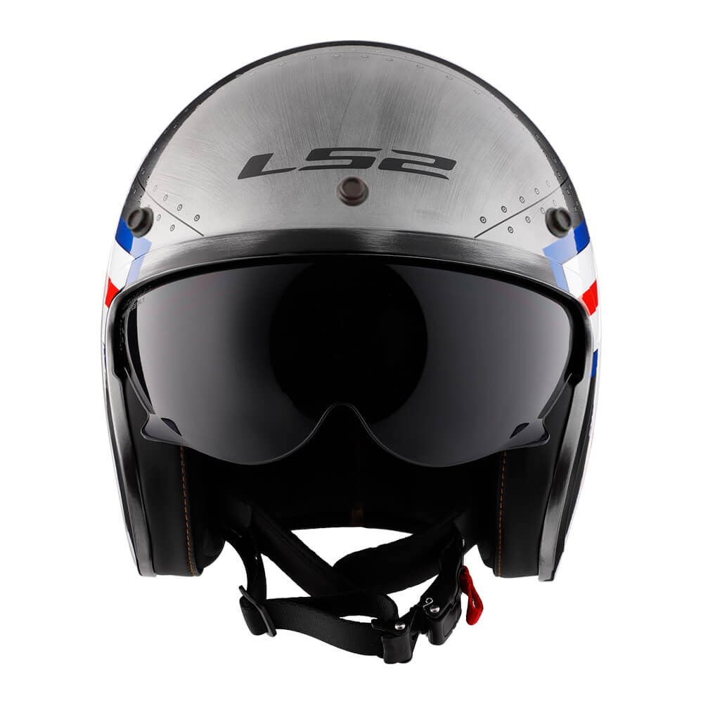 Capacete LS2 Spitfire OF599 Bomb Rider Brushed Alloy