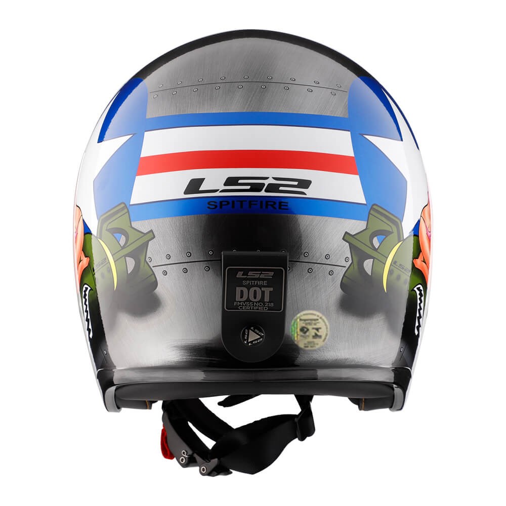 Capacete LS2 Spitfire OF599 Bomb Rider Brushed Alloy