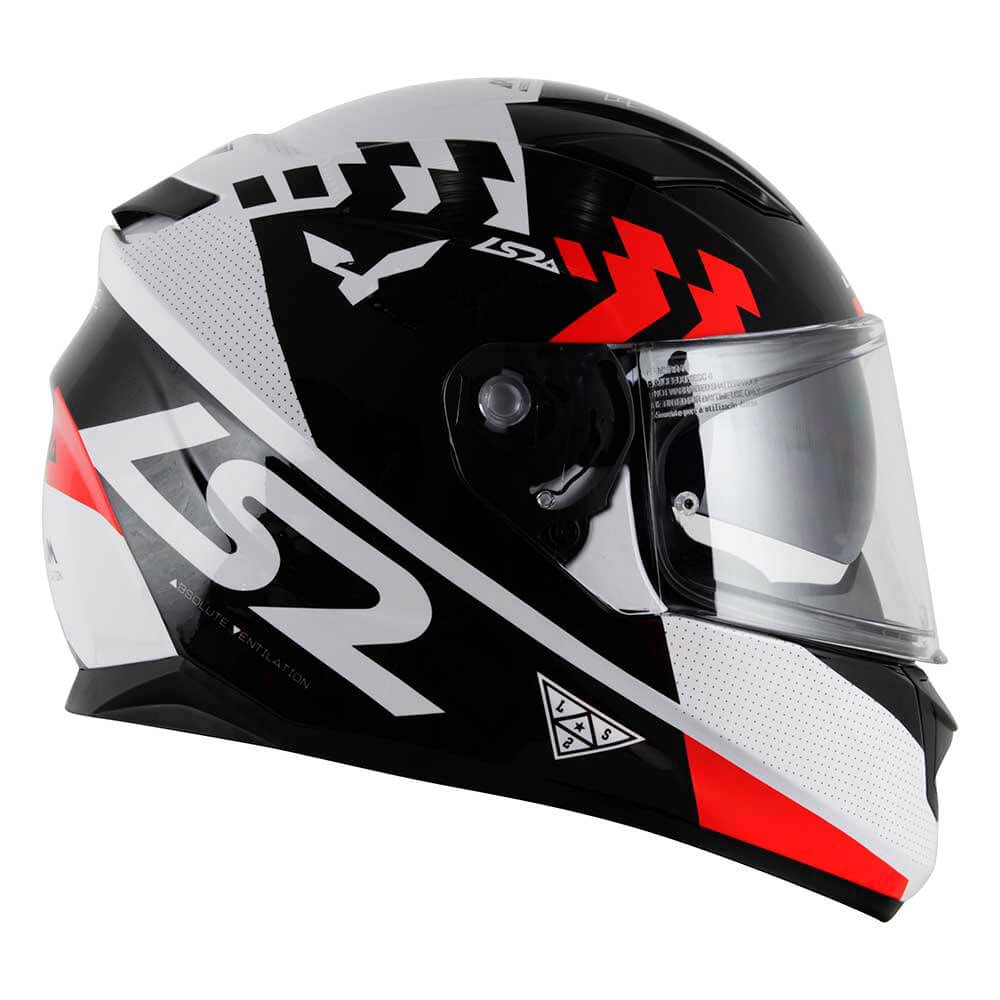 Capacete LS2 Stream FF320 Podium Preto/Branco/Vermelho