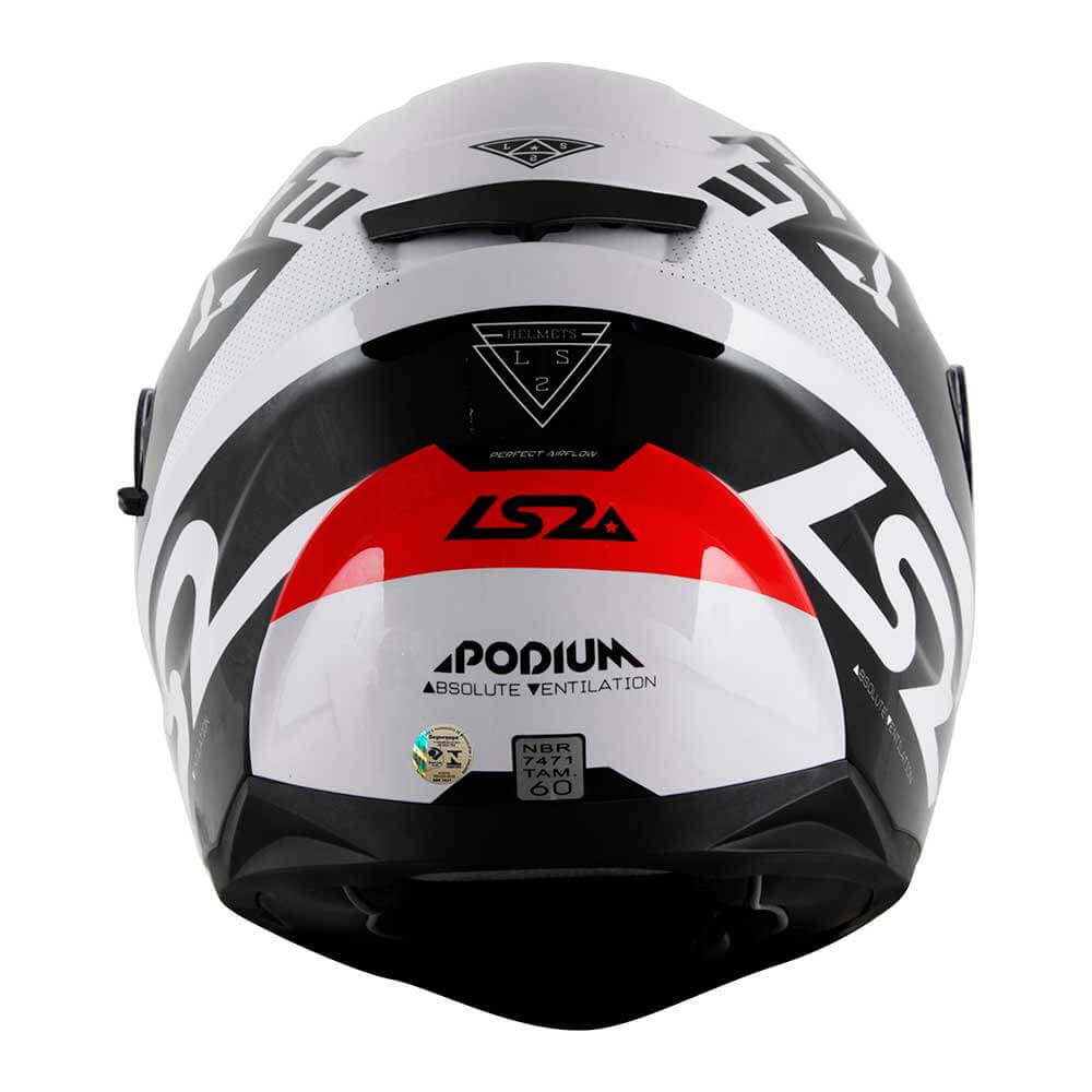 Capacete LS2 Stream FF320 Podium Preto/Branco/Vermelho