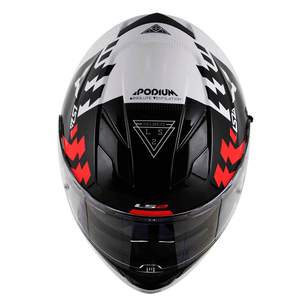 Capacete LS2 Stream FF320 Podium Preto/Branco/Vermelho