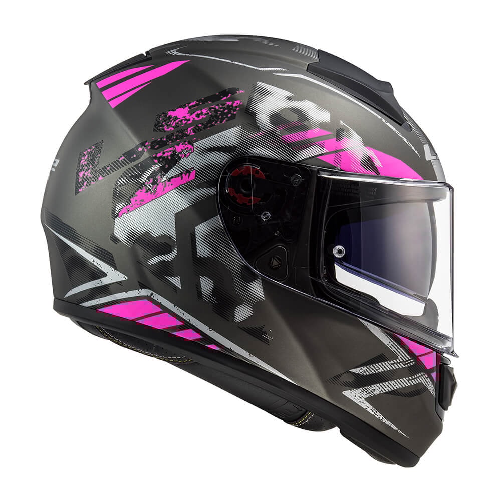 Capacete LS2 Vector FF397 Stencil Matte Titanium/Purple