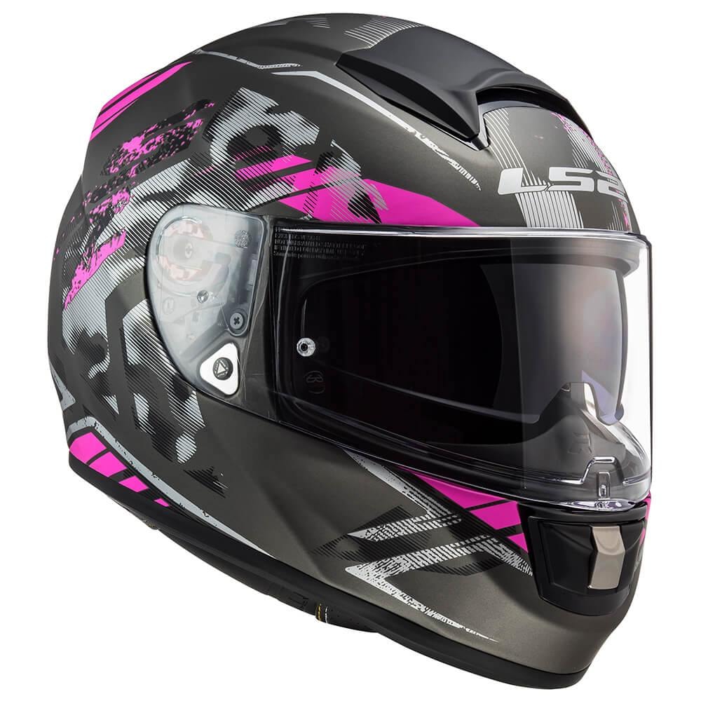 Capacete LS2 Vector FF397 Stencil Matte Titanium/Purple