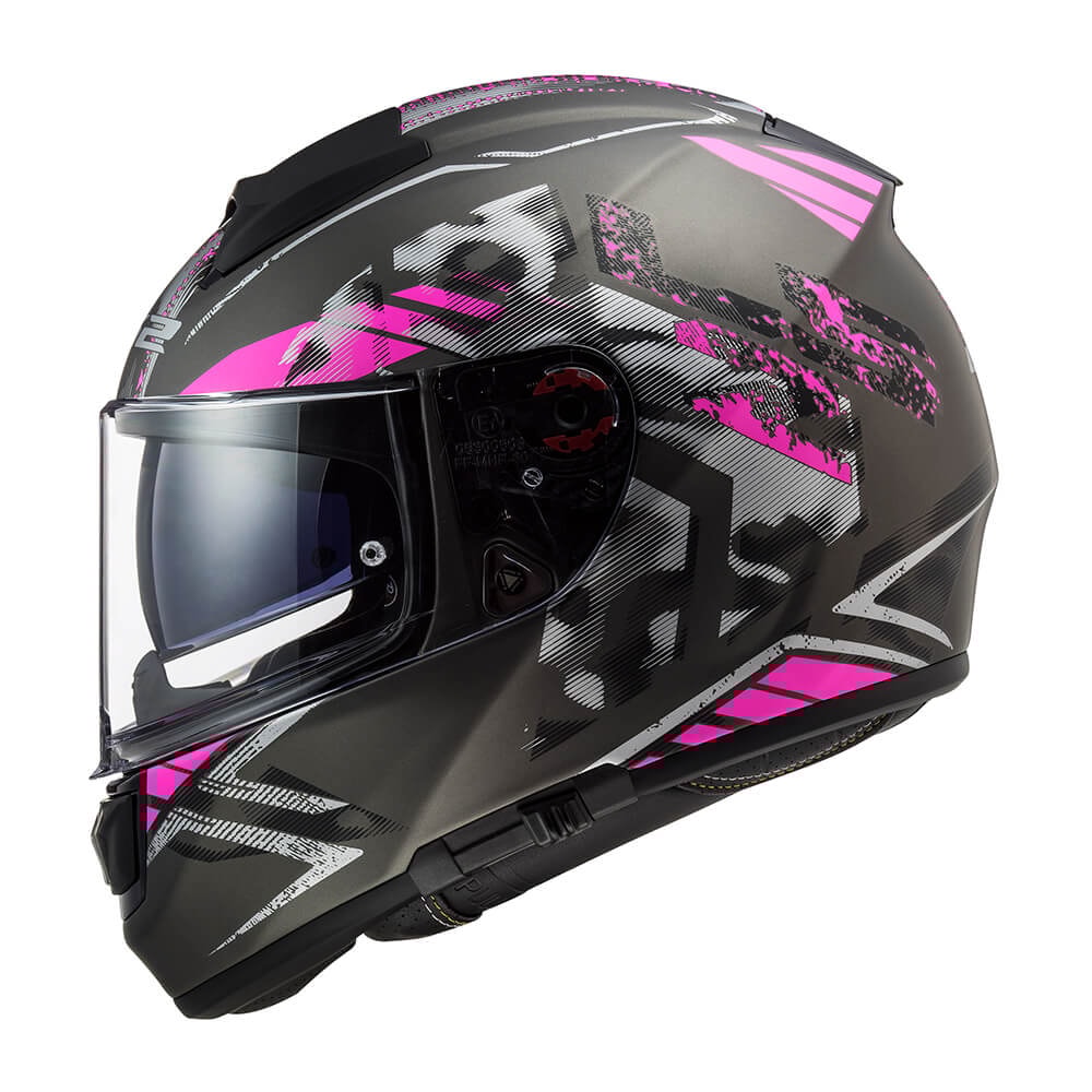 Capacete LS2 Vector FF397 Stencil Matte Titanium/Purple