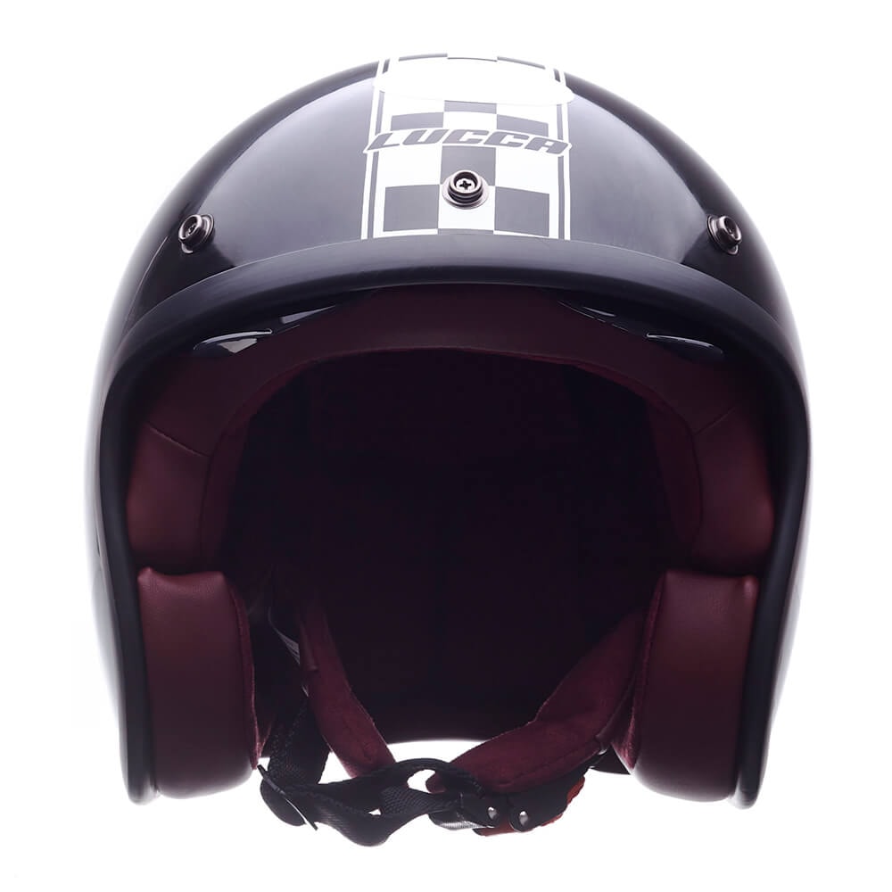 Capacete Lucca Sublime Flagged Glossy Black White