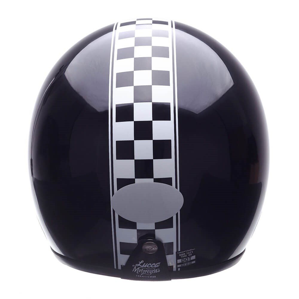 Capacete Lucca Sublime Flagged Glossy Black White